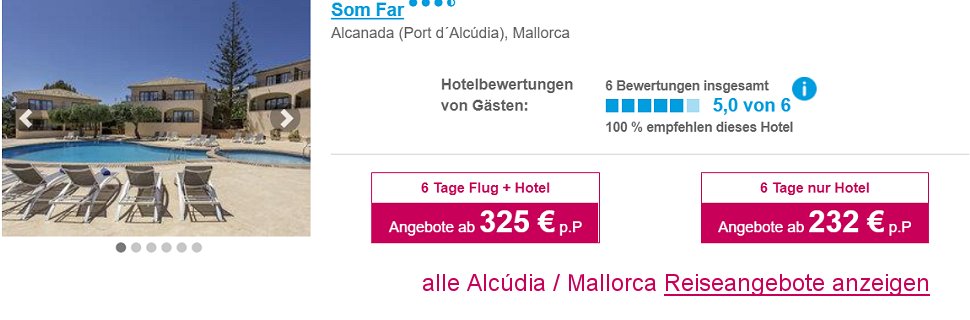 Mallorca Reisen Alcdia Frhbucher Angebote Flug & Hotel 3 bis 4 Sterne All-Inclusive ab  325.-