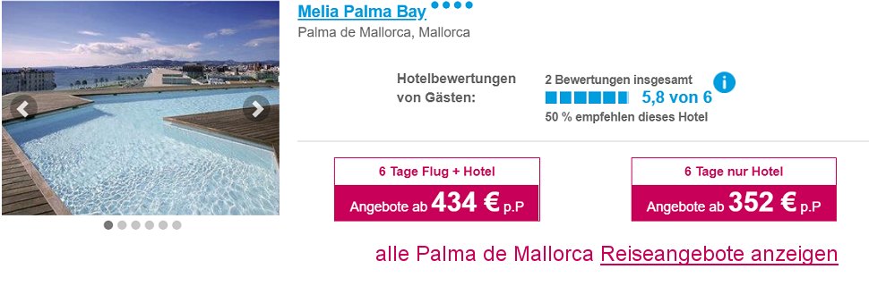 Palma de Mallorca Reisen Frhbucher Angebote Spanien Flug & Hotel 5-Sterne All-Inclusive oder Halbpension ab  443.- hier buchen