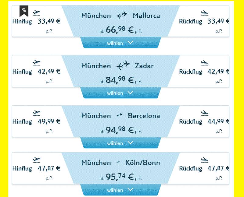 Flüge ab München • SPECIAL Billigflug Tui-Fly günstige Flugtickets ab München (MUC)